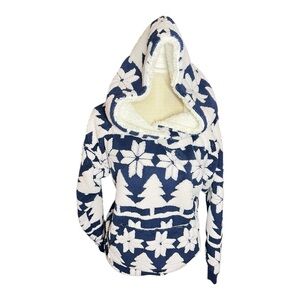 Vera Bradley Women's Jacquard Fleece Hoodie Shirt in Nordic Forest Size S NWT